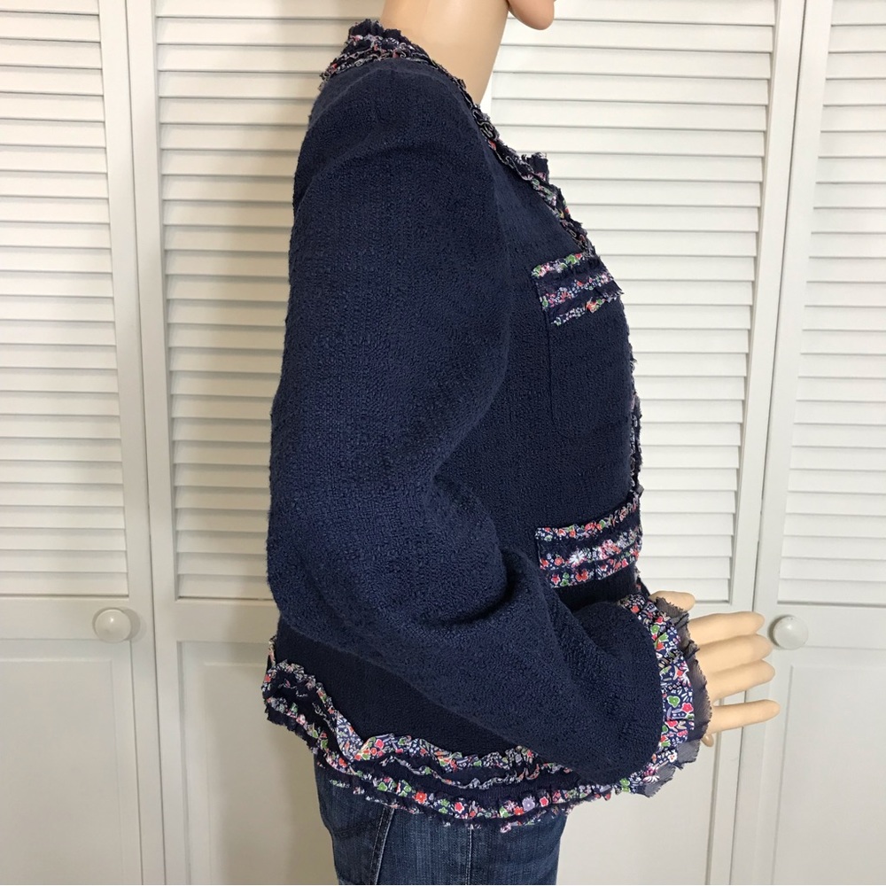 J.Crew Lady Jacket with Liberty Trim Navy Blue Size 8 - Picture 9 of 15